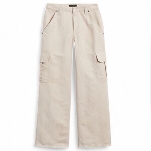 Banana Republic Vegan Suede Cargo Pants in the color Selenite Size 2